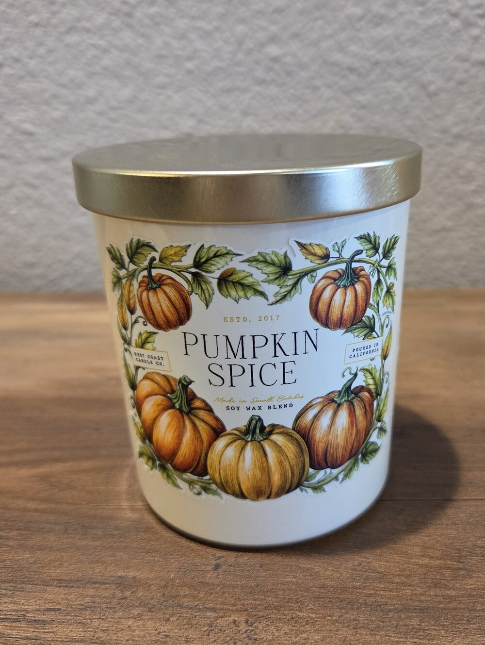 Leoben Candle Pumpkin Spice Single Wick 9oz. Soy Wax- Tested